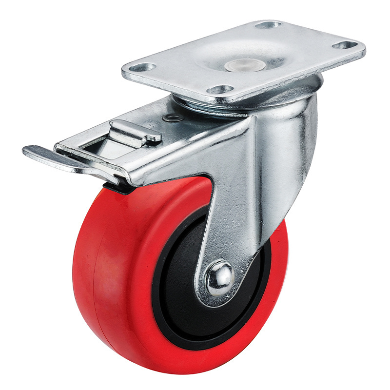 China Manufacturer 300kg 400kg Loading Heavy Duty Caster Wheel Rotation Trolley Iron Core Pu Swivel Castor Wheel