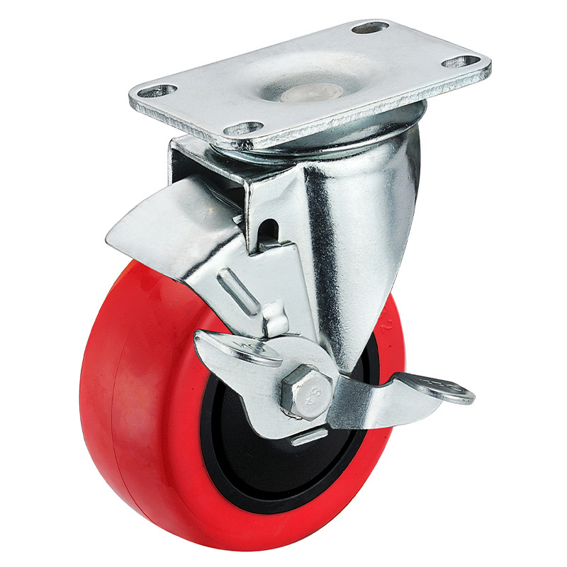 China Manufacturer 300kg 400kg Loading Heavy Duty Caster Wheel Rotation Trolley Iron Core Pu Swivel Castor Wheel