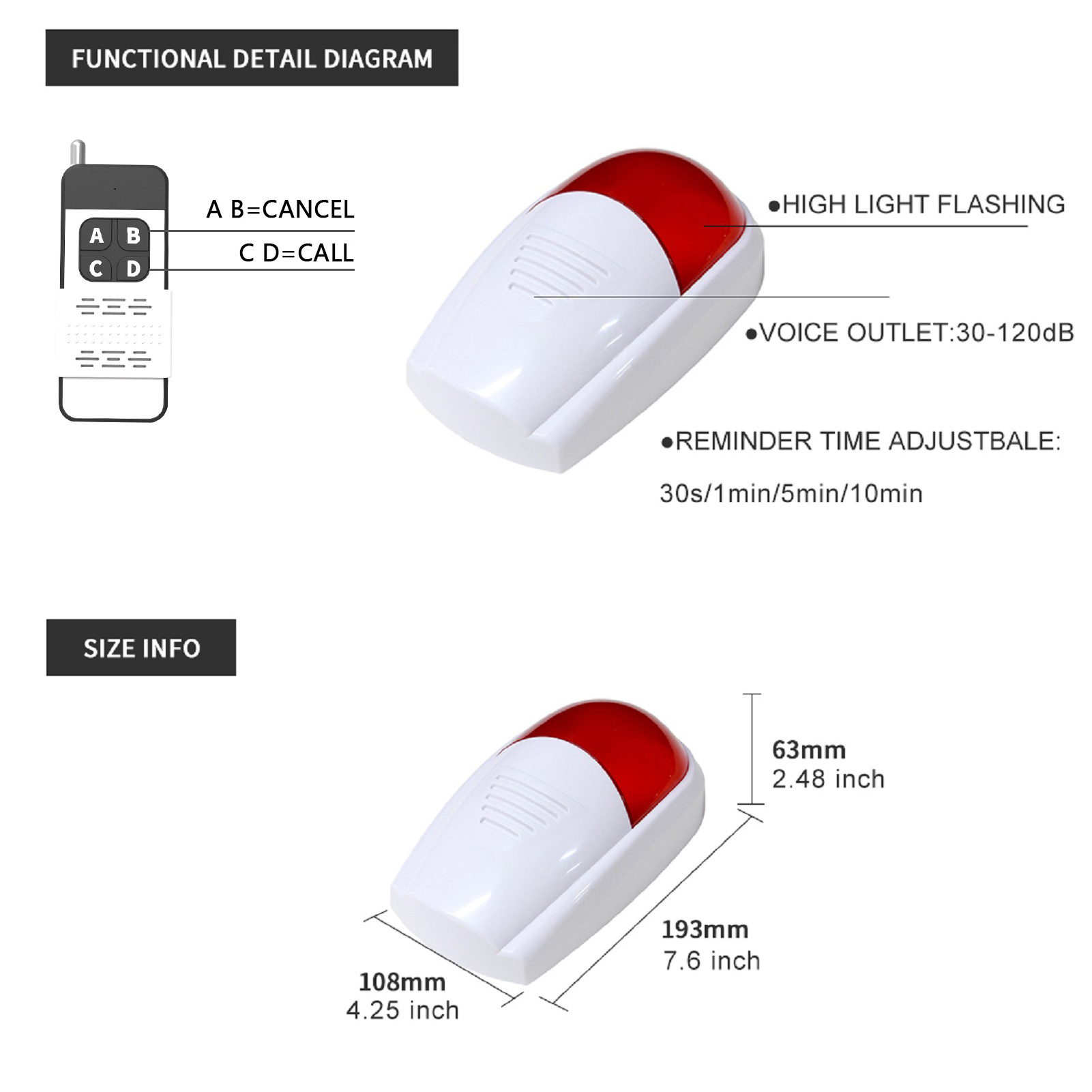 Wholesale Emergency Calling Button with Light and Sound for Alarm for Patien  Elderly Home Safety