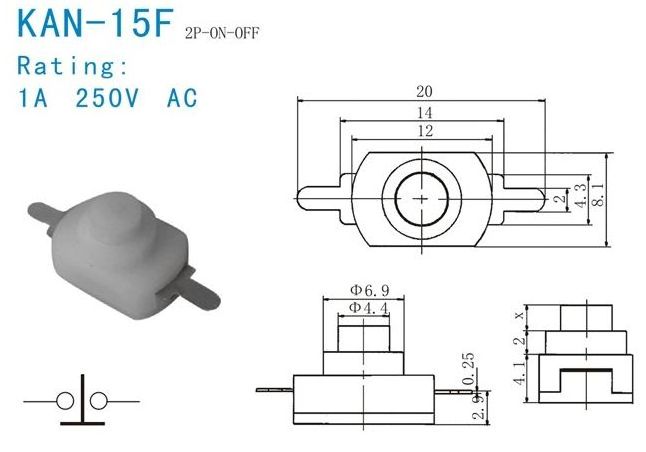 KAN-15F 250VAC 1A Push Button Switch for Amusement Arcade push button switches 22mm