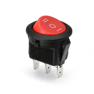 Black seat red button environmental copper 3 position leci rs606 round rocker switch