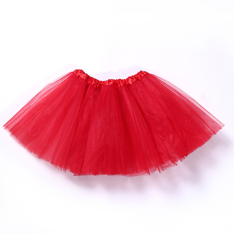 Wholesale Toddlers Children Girls Princess Tutu Skirt Pettiskirt, 3Layers Tulle Christmas Halloween Skirt Dance Skirt