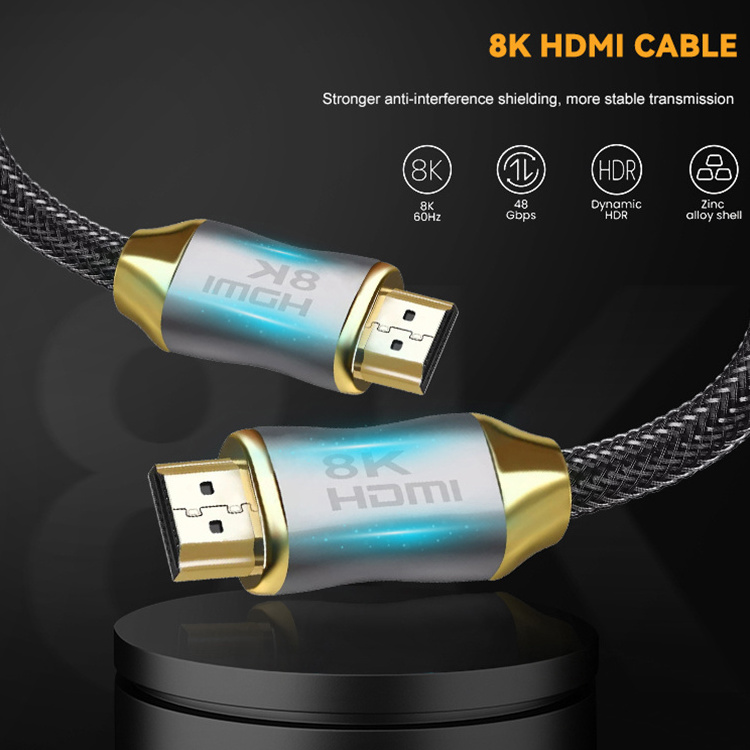 Certified 2.1 V High Speed Hdmi To Hdmi Cable 1m 1.5m 2m 3m 5m 7.5m 10m 48Gbps 8K 60Hz Micro HDMI Cable