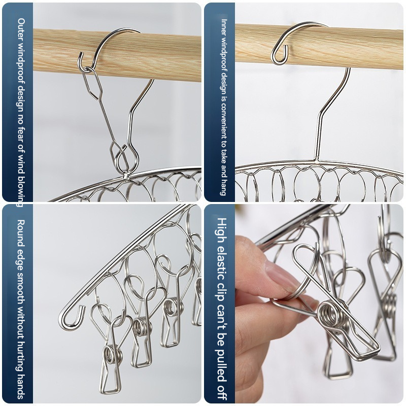 Hot sale household hangers for cloths clothes with 20 clips modern clothes hanger hooks