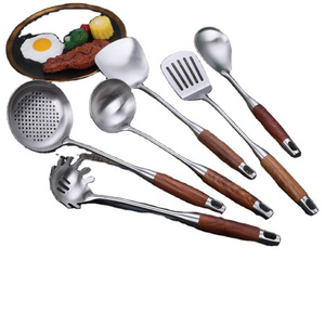 kitchen utensils Rosewood handle spatula spoon colander set shovel 304 stainless steel kitchen utensils