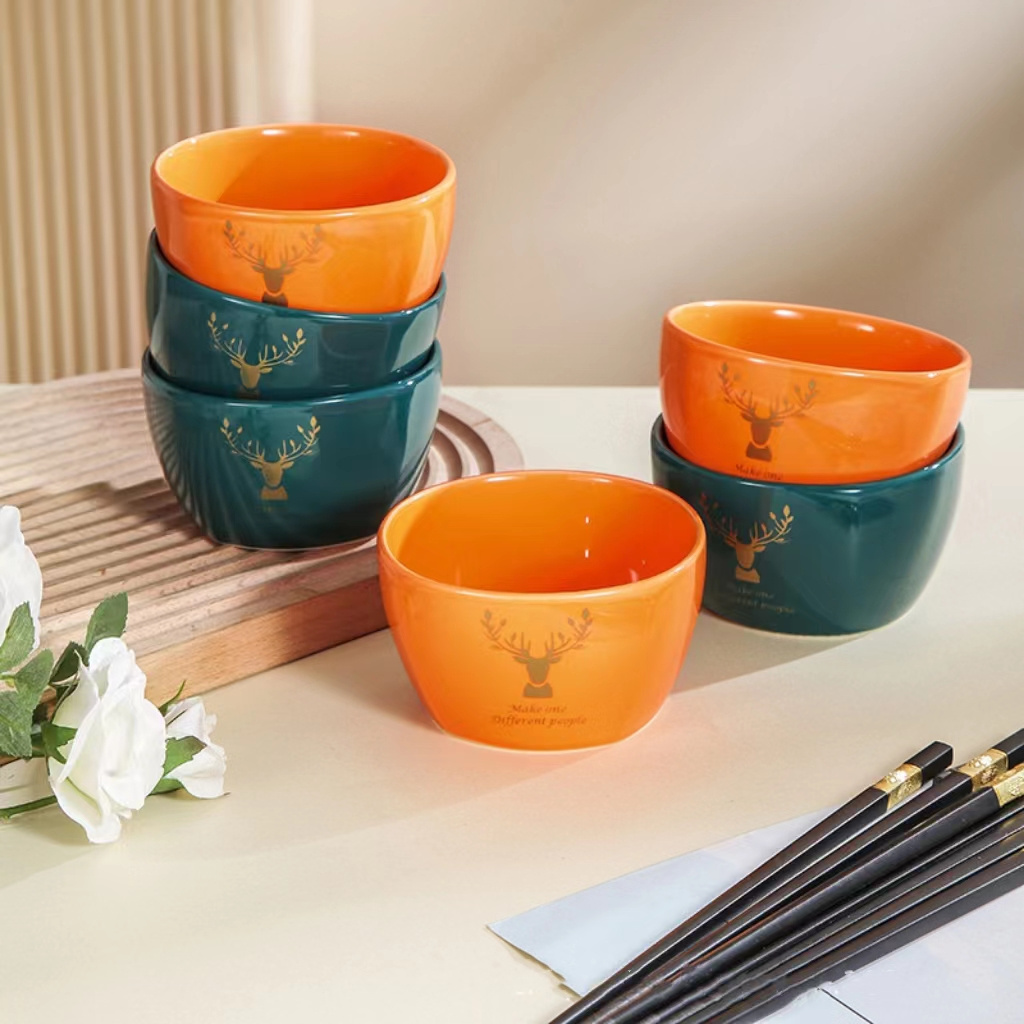 Business ceramic bowl set, color box, convenient and practical for household use