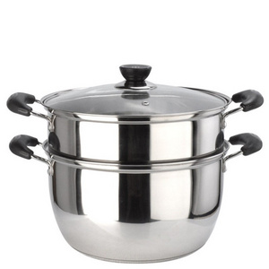 Korean style double layer stainless steel multifunctional steamer