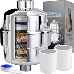 High quality shower replaceable Multi stages chrome shower head filter cartridge for water filter