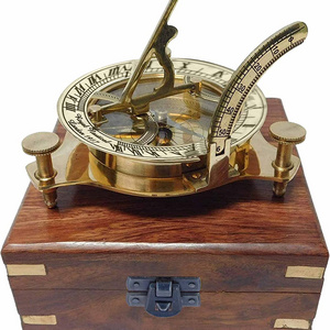 Calvin Handicrafts" Brass Sundial Compass for Hiking and Nautical Compass and  Camping Maritime Vintage Brass Sundial