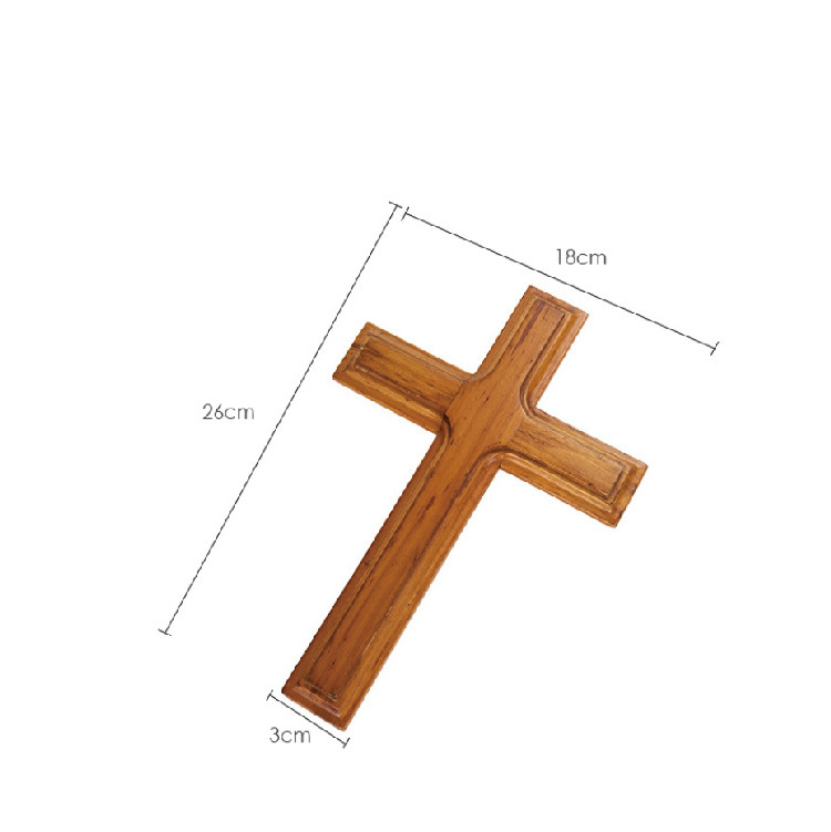 Plain Wood Cross Holy Land Olive Wood Stained Indoor Cross