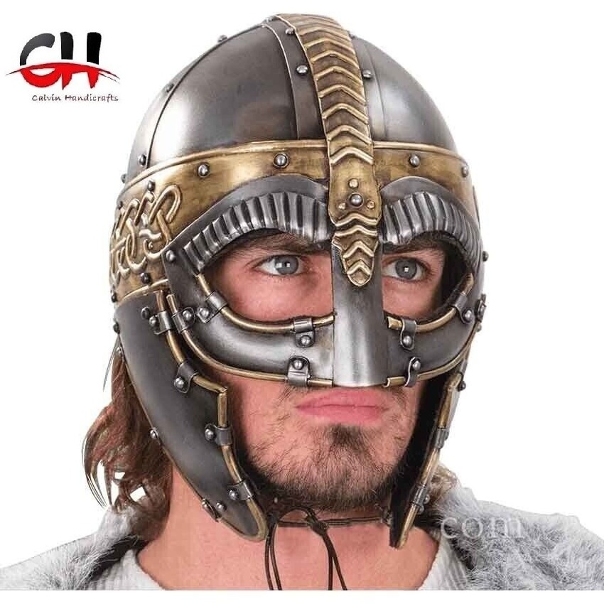 Click to enlarge HELMET Viking Wolf Helmet Knight Halloween Visor functional medieval helmet.