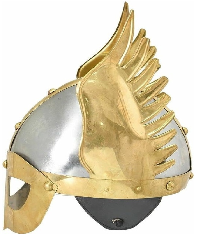 Medieval Wing Helmet with Eye Mask | Norman Nasal King Helmets Viking Armor Winged helmet Emperor Wings Armour Metal