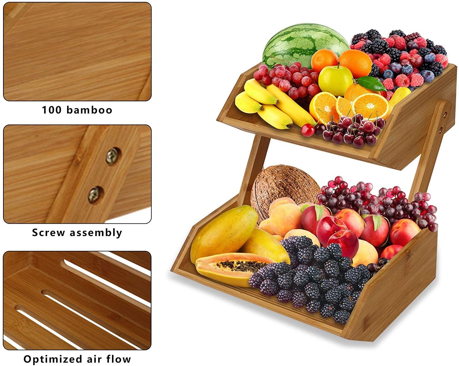 Fruit Holder Vegetable Bread Storage Stand,Fruit Basket for Kitchen,Home,Office,Dining Room and Guest Room