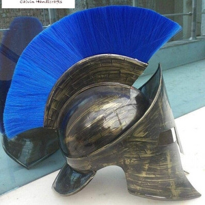 Medieval Helmet 300 Movie Spartan Steel Armor with Blue Feather helmet.