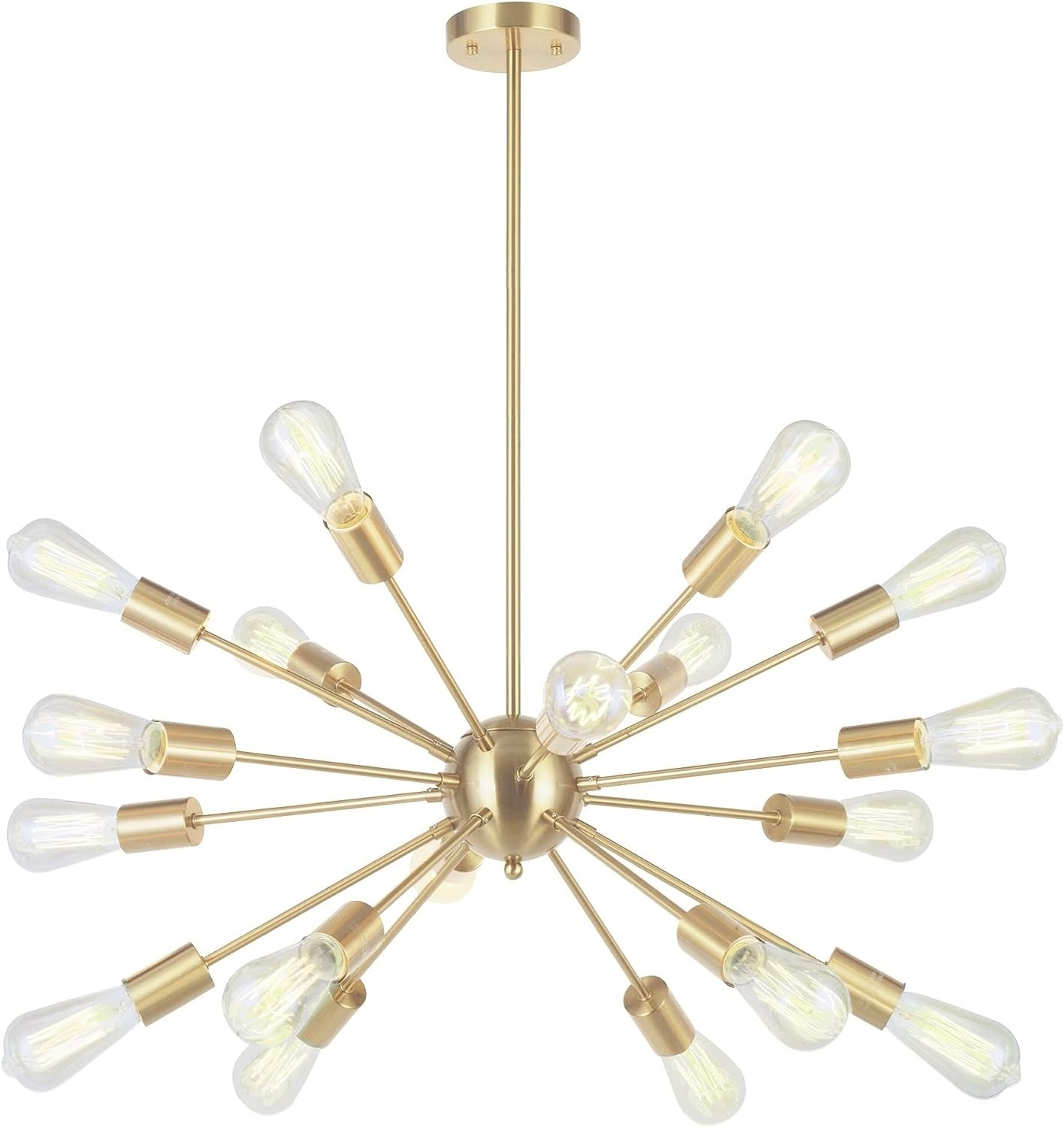 Brushed Brass Sputnik Pendant Lighting Modern Chandelier Gold Starburst Ceiling Light