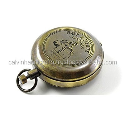 Scout Boy Compass - Brass Pocket Compass Antique Designer Stylish Sundial Compass  3