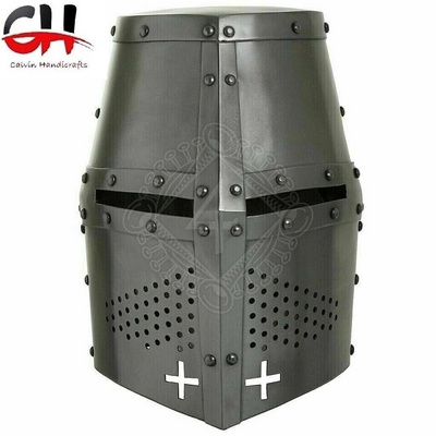 Helmet Medieval Barbuta Knight Templar Armor Steel Crusader Larp Armour 18ga