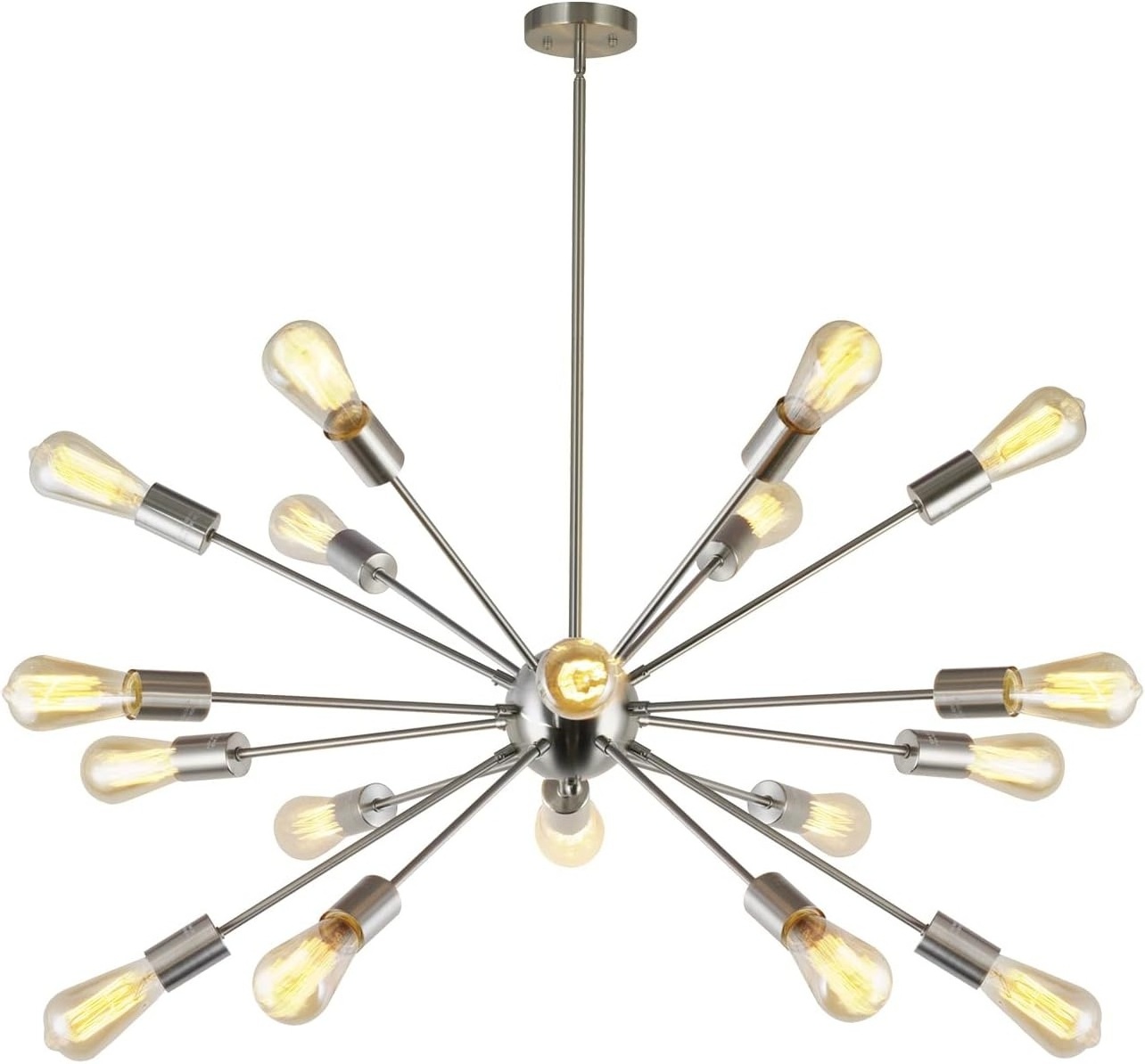 Brushed Brass Sputnik Pendant Lighting Modern Chandelier Gold Starburst Ceiling Light