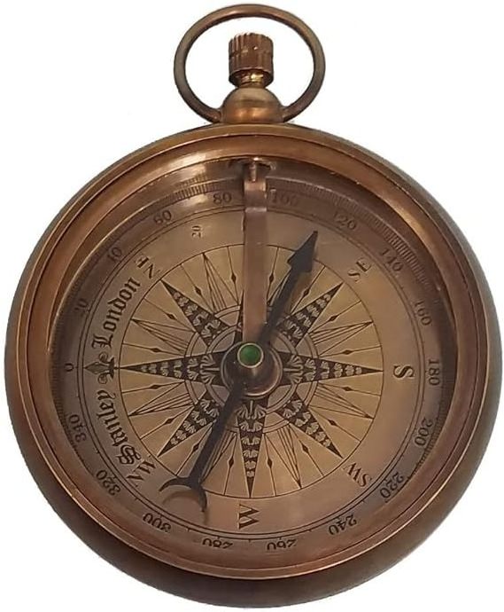 Personalized Antique Brass Pocket Compass Gifts  Engraved Compasses for Graduation Him Her Husband Dad Son.