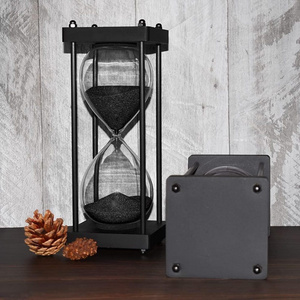 Calvin Handicrafts" Sand Clock Hourglass 60 Minute Sand Timer with Black Sand 60 Min Large One Hourglass and  1 Hour Sandglass