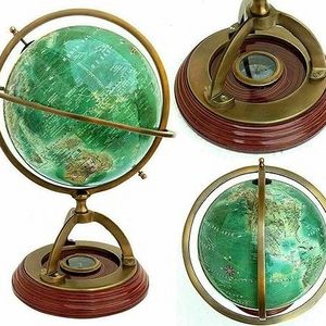 CALVIN HANDICRAFTS'' Handmade Nautical Antique Brass World Globe