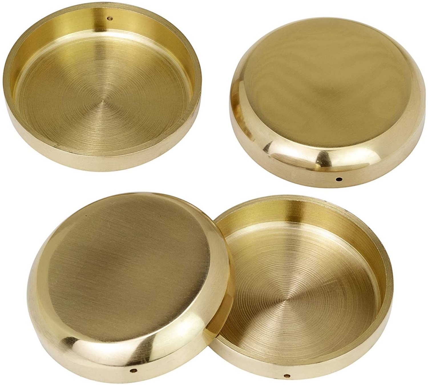 Solid Brass Castor Cups (Set of 4) Genuine Solid Polished Brass  Antique Vintage  Polished Brass Caster Cups CHML027