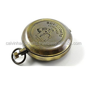 Scout Boy Compass - Brass Pocket Compass Antique Designer Stylish Sundial Compass  3" Inch Best Gift Item Product CHCOM391