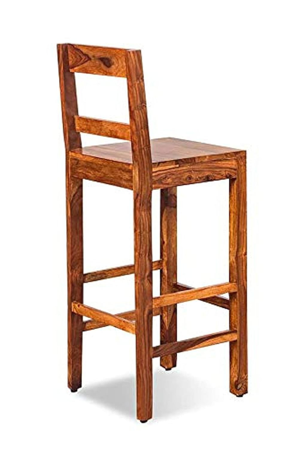 Wood Bar Tall Stool Patio Outdoor Garden Chair Seat Home Stool Brown Home decor wooden furniture