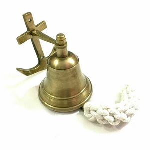 Antique Nautical Brass Anchor Door Bell Decor Brass 3" Wall Hanging Ship Bell CHMN2095