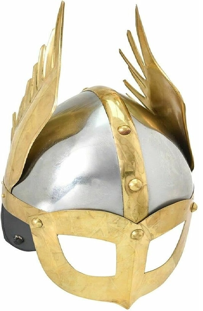 Medieval Wing Helmet with Eye Mask | Norman Nasal King Helmets Viking Armor Winged helmet Emperor Wings Armour Metal