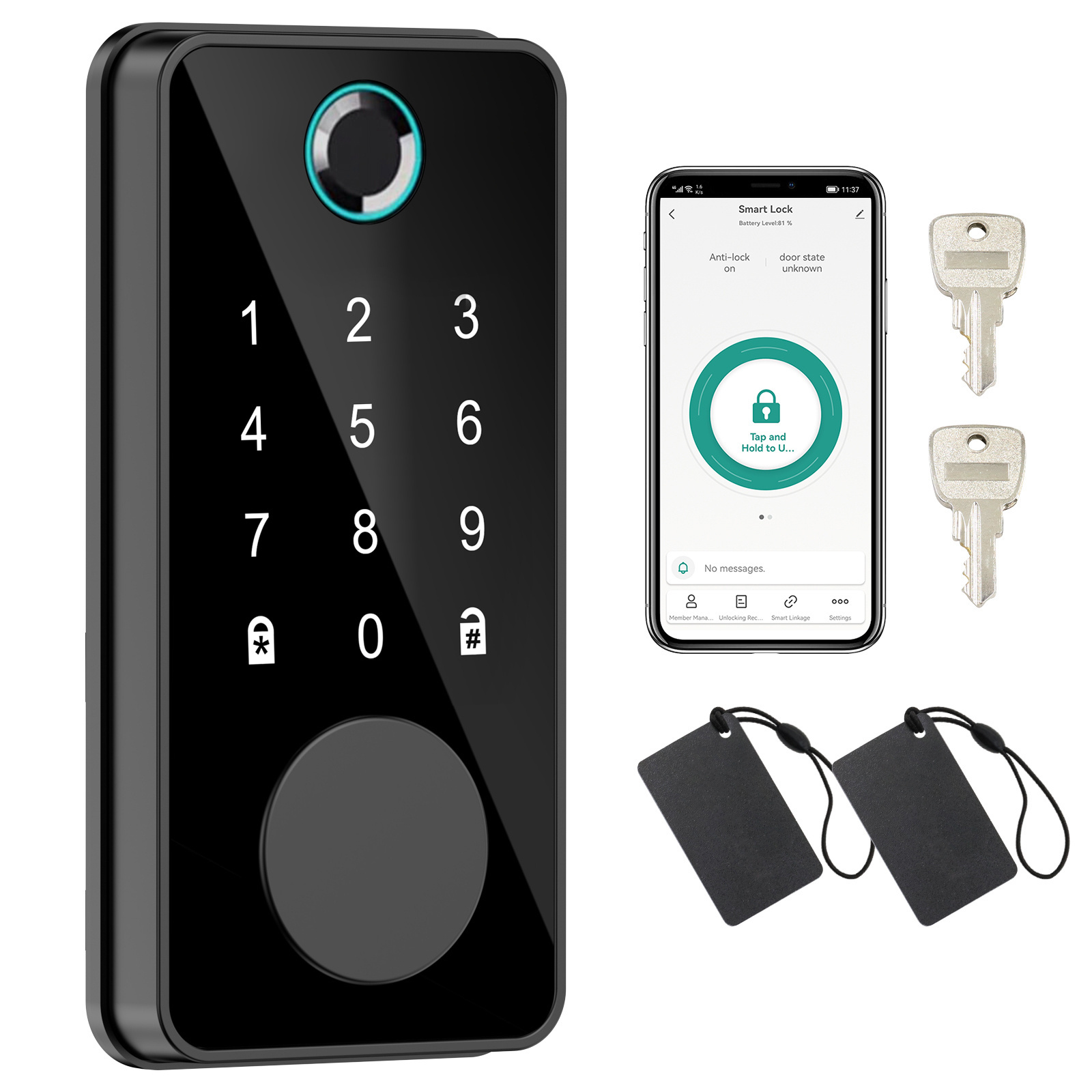 Security anti-theft biological TUYA APP intelligent door lock IC card digital password electronic fingerprint intelligent lock