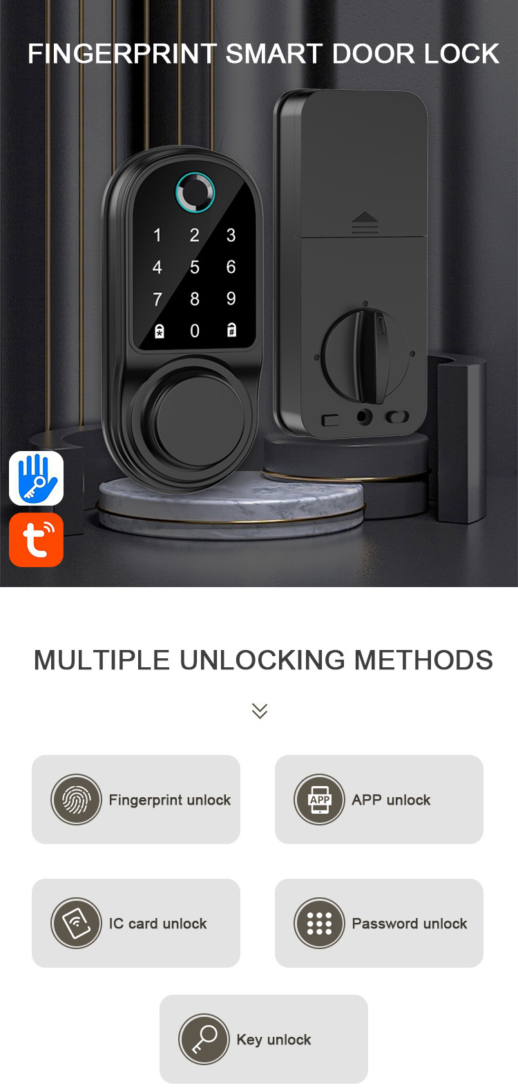 Security Code Card Smart Door Lock Fingerprint Digital Keypad Lock Gate ...