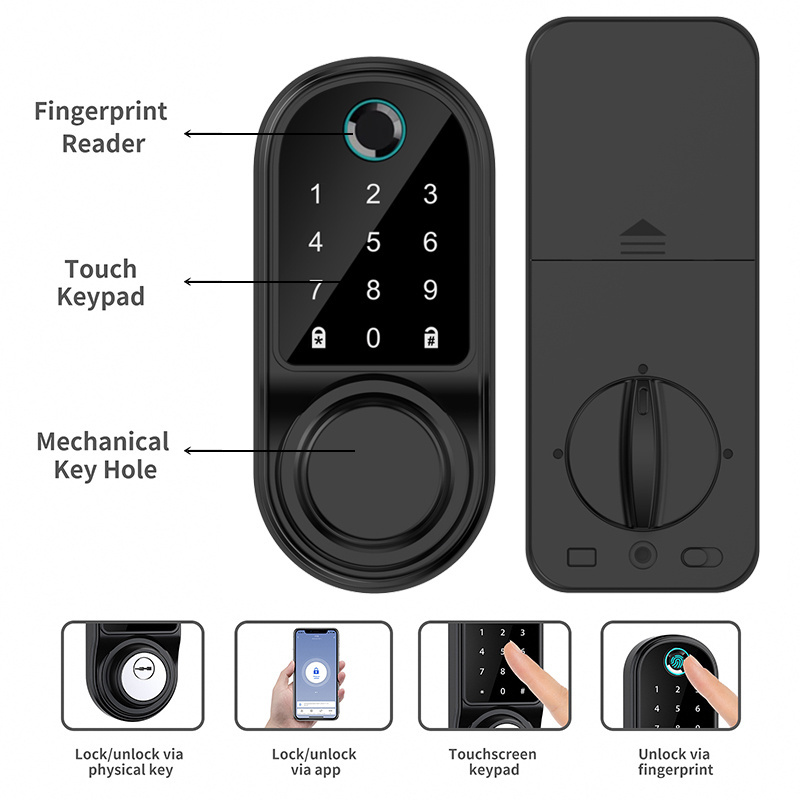 Outdoor Intelligent Combination Padlock Keyless Entry Smart Door Locks With Fingerprint