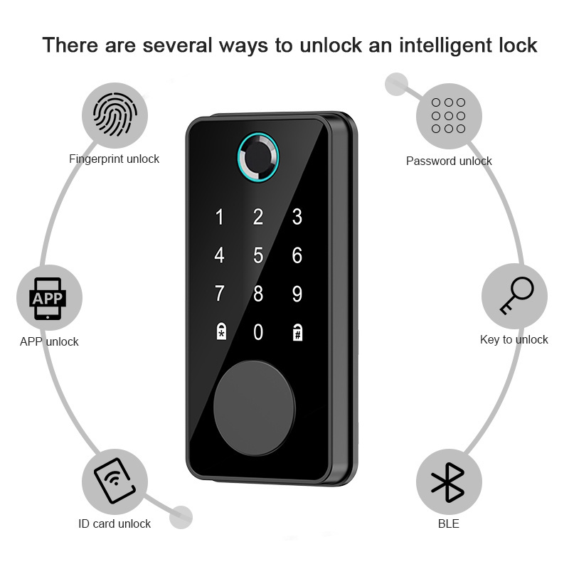 CAMAKT APP intelligent electronic password door lock anti-theft house fingerprint  deadbolt intelligent door lock