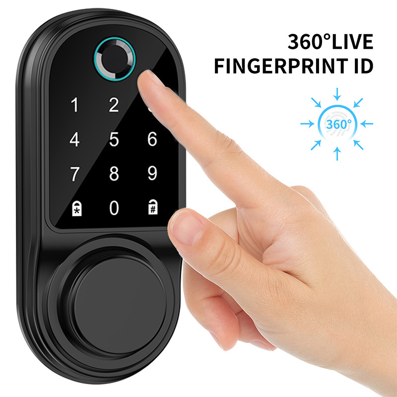 High quality keyless front door smart deadbolt lock electronic automatic fingerprint password APP intelligent door lock