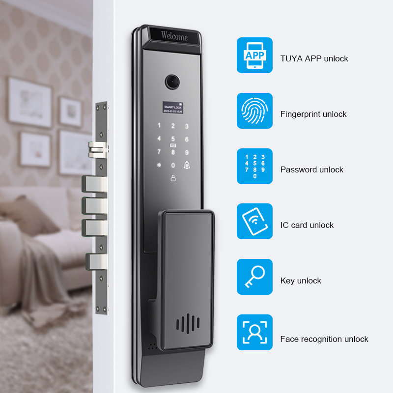 Fingerprint Camera 3D face recognition fingerprint door lock APP remote control smart door lock