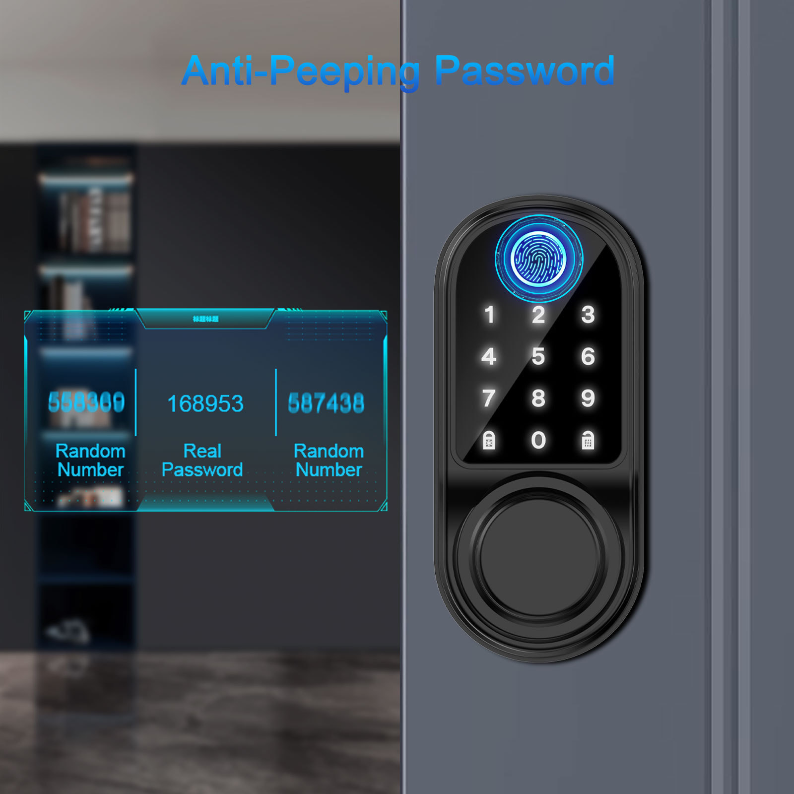 Simple Design Door Lock Fingerprint Padlock Blue tooth Key Locker