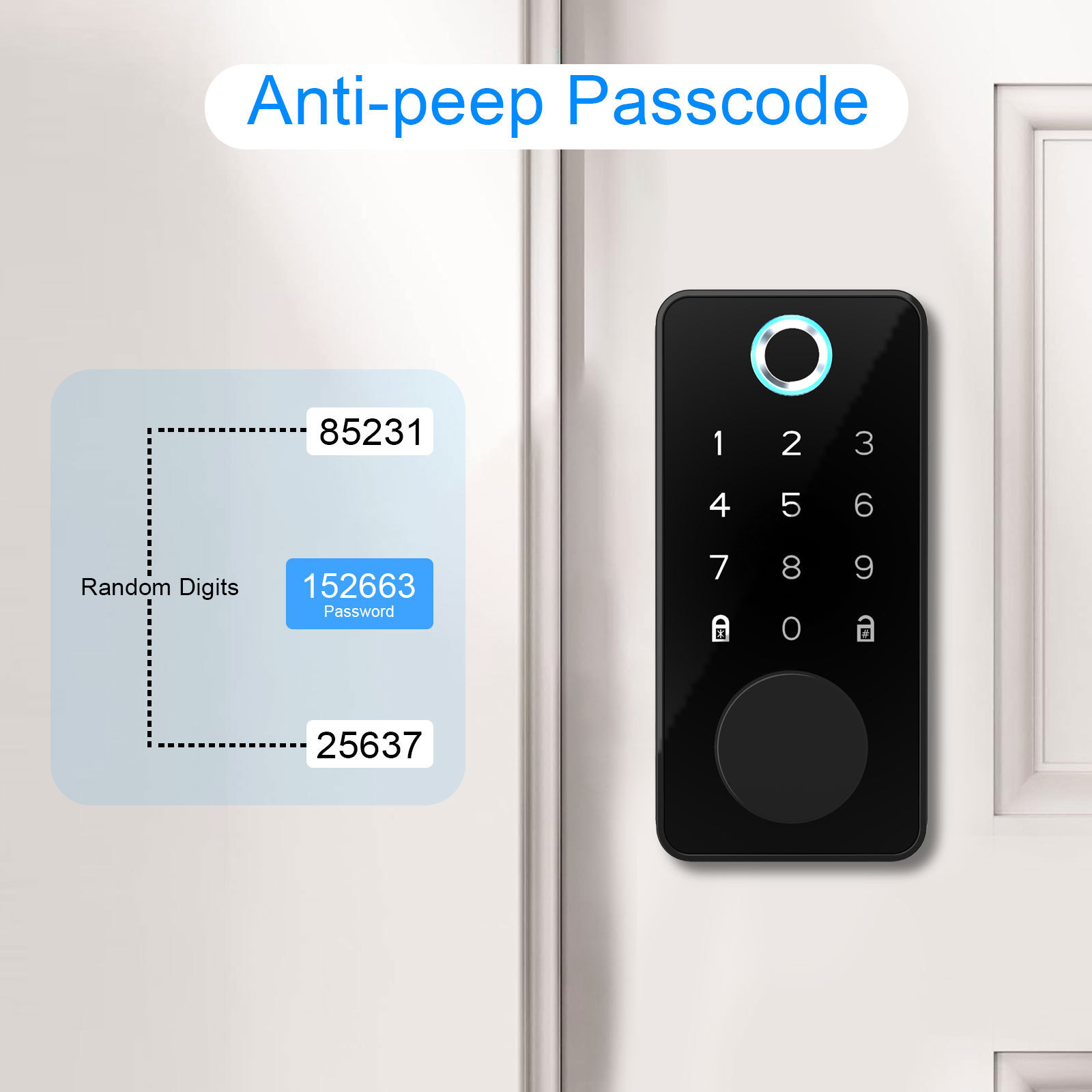 American hot sell touch panel fingerprint smart lock apartment TUYA APP keyless entry smart door lock padlock