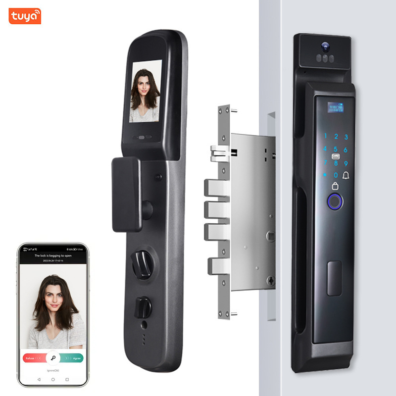 Blue tooth TUYA APP smart 3D face recognition automatic door lock electronic cat eye smart fingerprint door lock