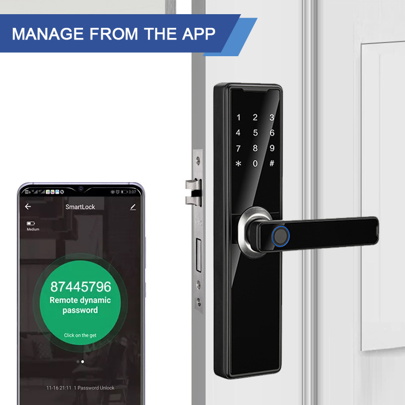 Battery charging smart lock instruction usb security keyless entry smart fingerprint password door lock