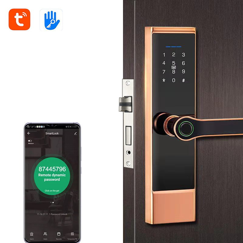 Fingerprint password TUYA intelligent electronic door lock APP intelligent door opening touch screen customized smart lock