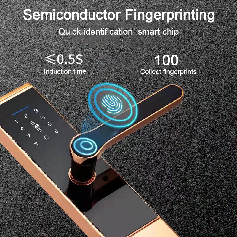 Fingerprint password TUYA intelligent electronic door lock APP intelligent door opening touch screen customized smart lock