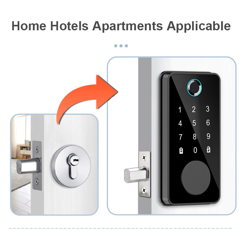 Apartment smart Door lock WiFi biological smart TTlock Smart Door lock fingerprint deadbolt smart password padlock