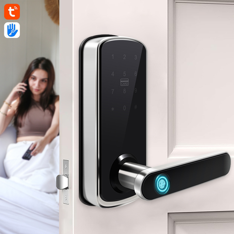 Aluminum alloy APP control apartment home keyless entry the front door smart door lock  knob