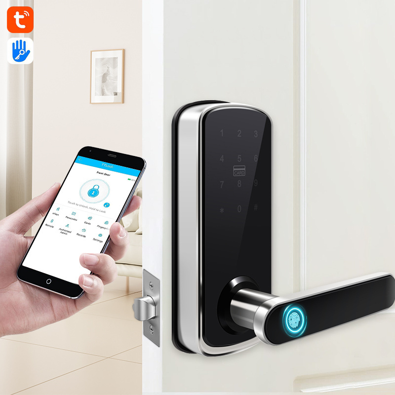 Tuya Smart Deadbolt Fingerprint lock Level Touch Smart Lock with Code