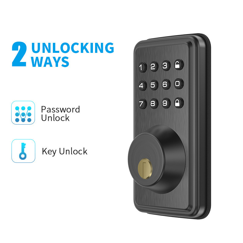 Mechanical digital code sliding door door knob with lock indoor smart door lock deadbolt