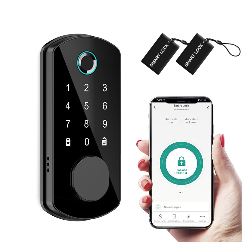 Smart lock keyless entry door bolt door lock, digital password fingerprint electronic door lock with keypad