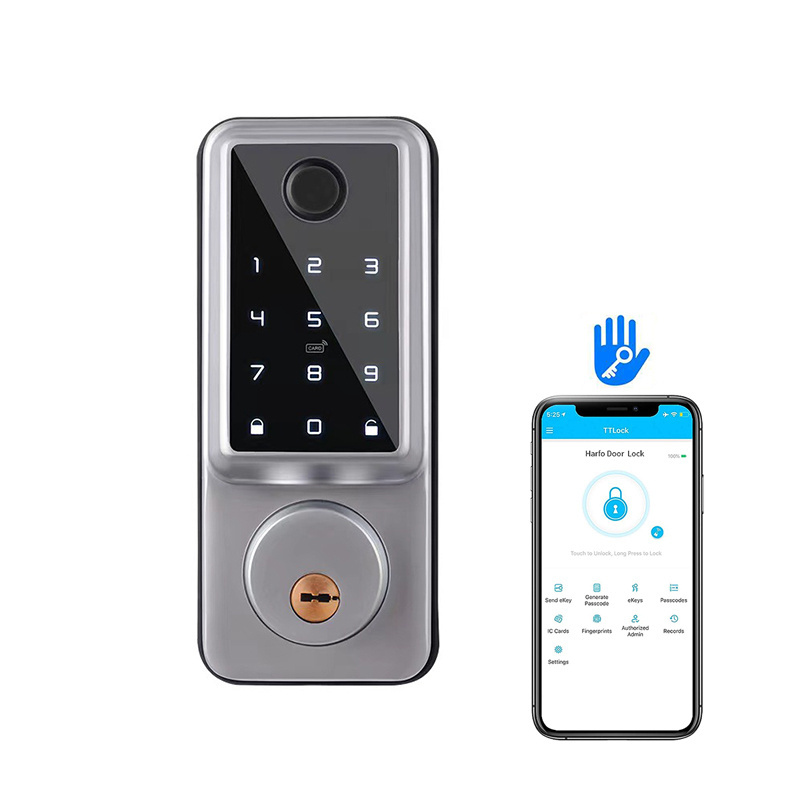 Automatic keyless smart door lock with keypad digital passWord TTlock APP fingerprint smart deadbolt door lock