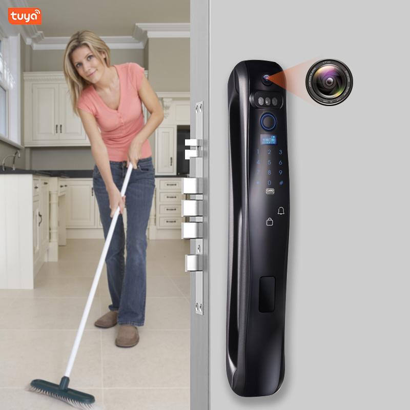 New Arrival Top Security smart Door Lock with Camera, Fingerprint Digital Password TUYA Door Lock