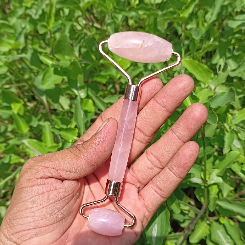 Natural healing Rose quartz face roller Premium quality natural stone quality of Rose quartz wholesale product for healing reik